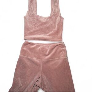 Colsie Velvet Pajama Set in Soft Pink